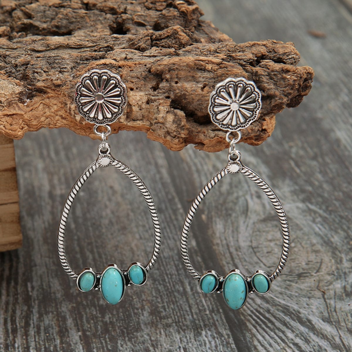 Trendsi Turquoise / One Size Artificial Turquoise Teardrop Earrings Artificial Turquoise Teardrop Earrings