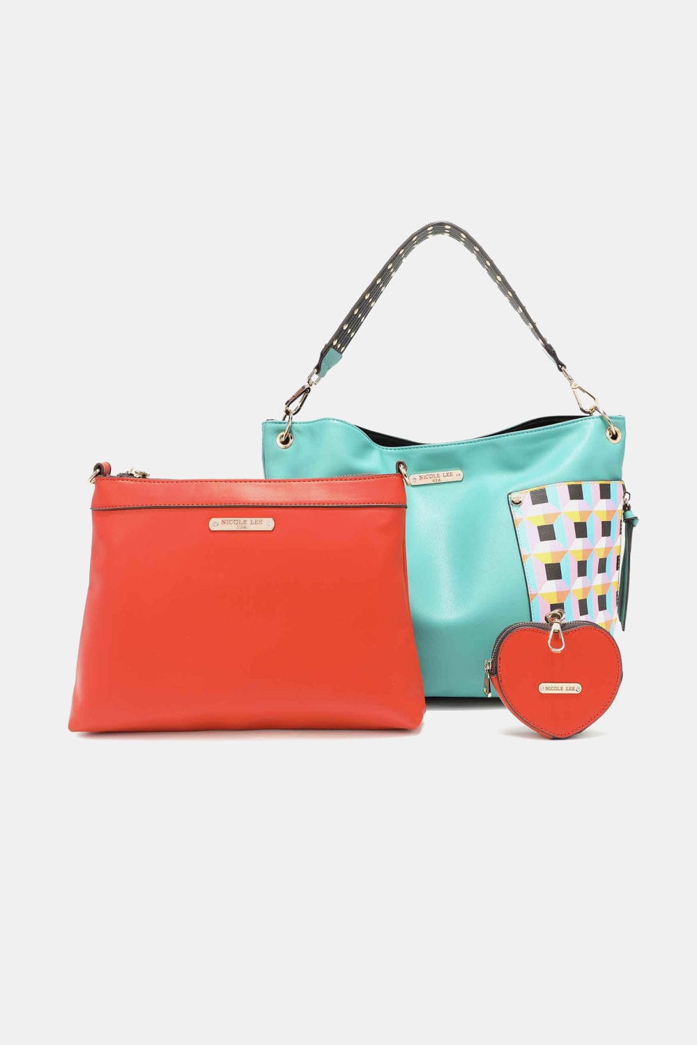 Trendsi Turquoise / One Size Nicole Lee USA Quihn 3-Piece Handbag Set Nicole Lee USA Quihn 3-Piece Handbag Set