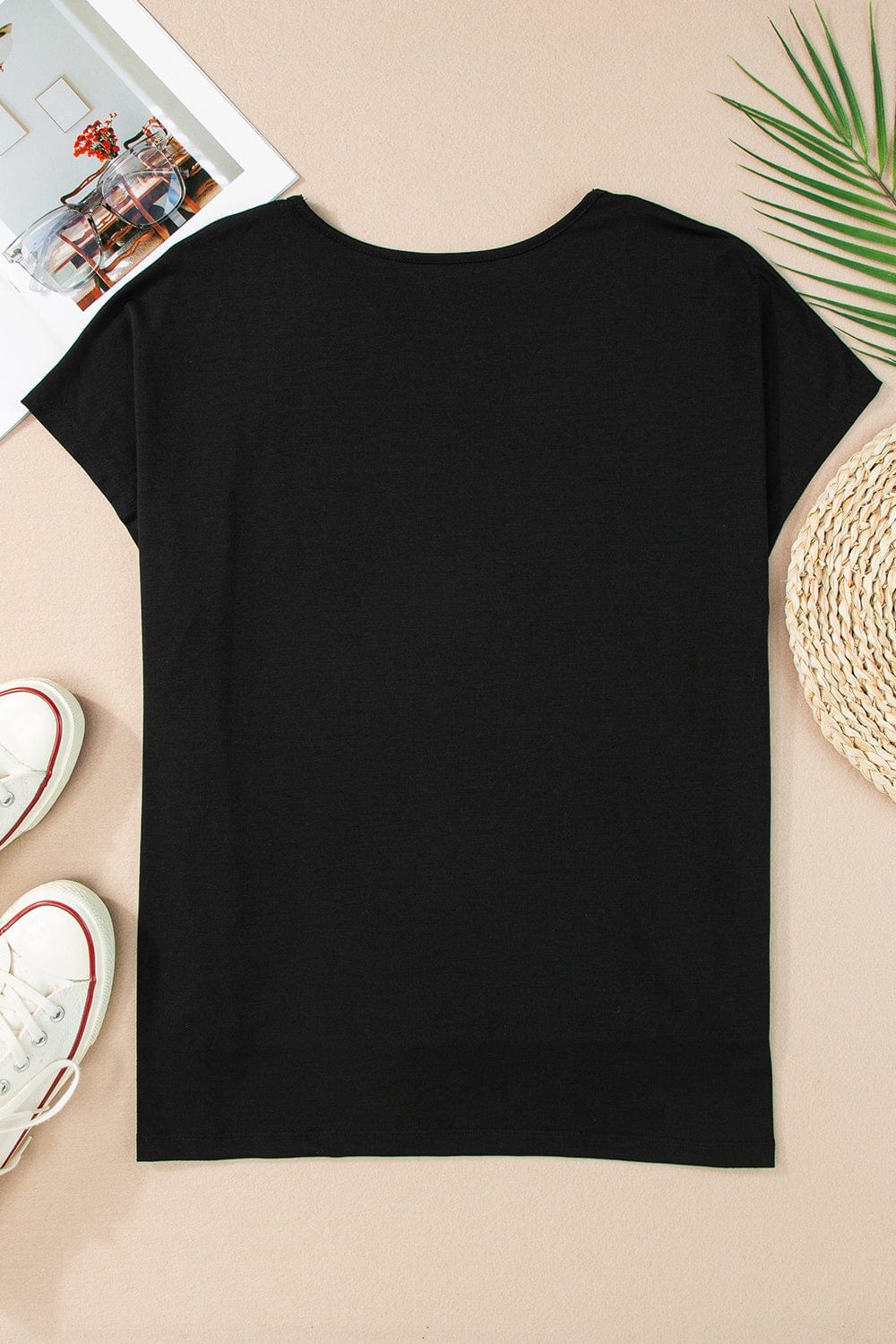 Trendsi V-Neck Short Sleeve T-Shirt V-Neck Short Sleeve T-Shirt