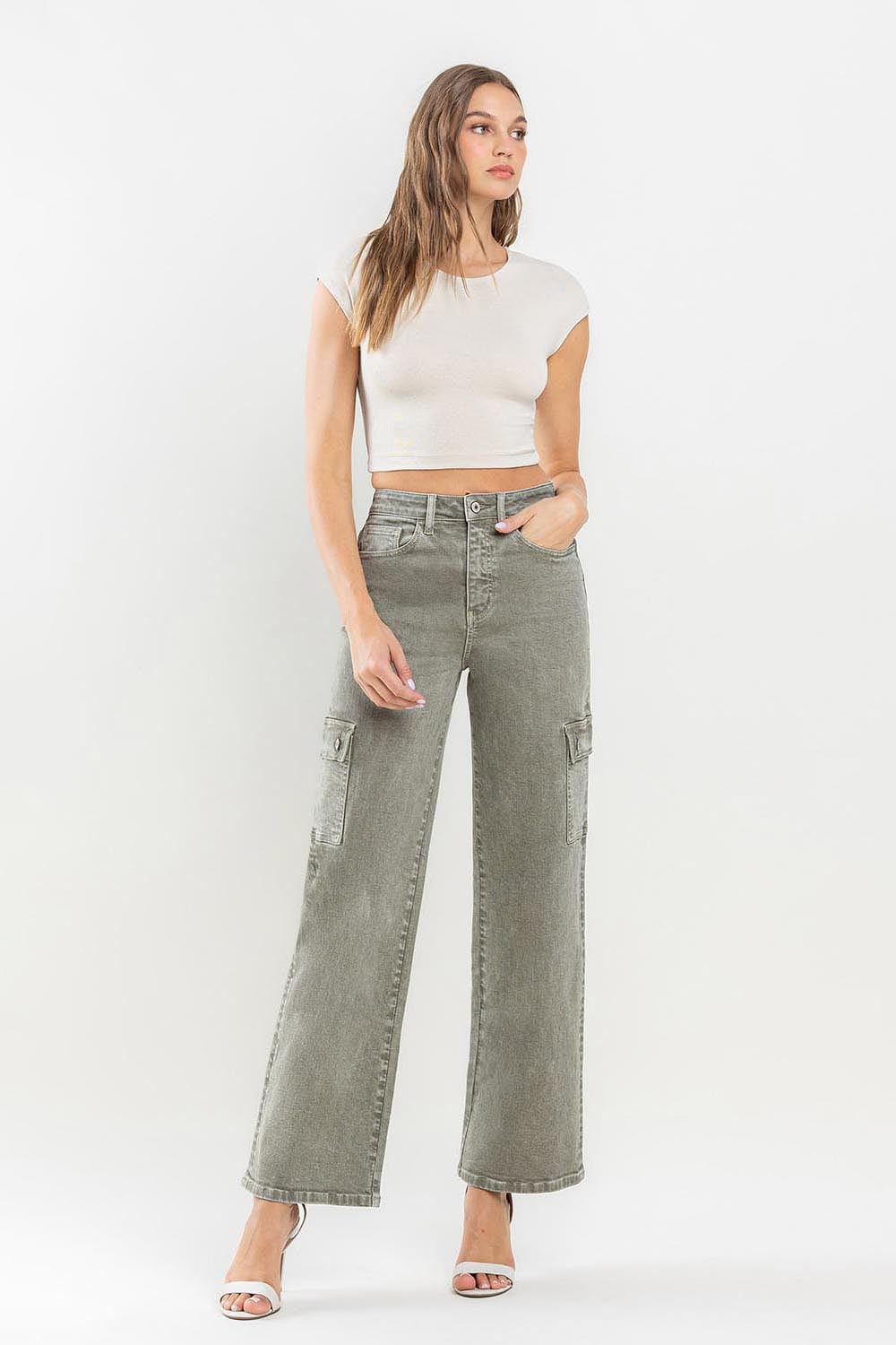 Trendsi Vervet by Flying Monkey 90's Super High Rise Cargo Jeans Vervet by Flying Monkey 90's Super High Rise Cargo Jeans