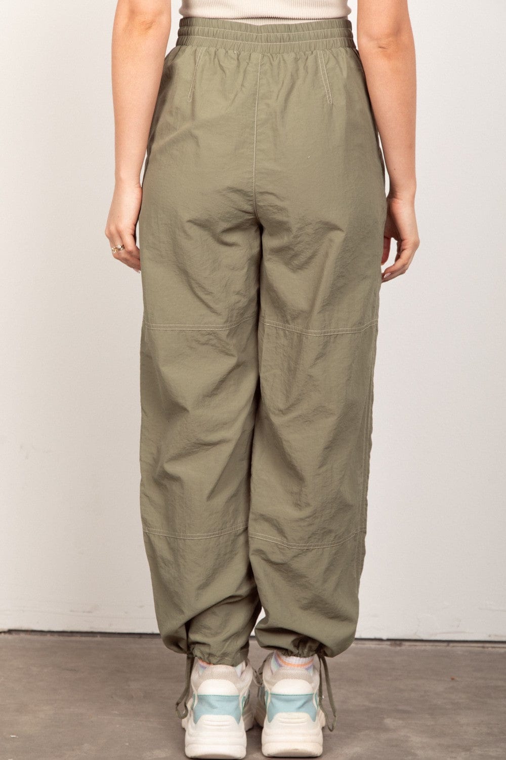 Trendsi VERY J Drawstring Woven Parachute Joggers VERY J Drawstring Woven Parachute Joggers