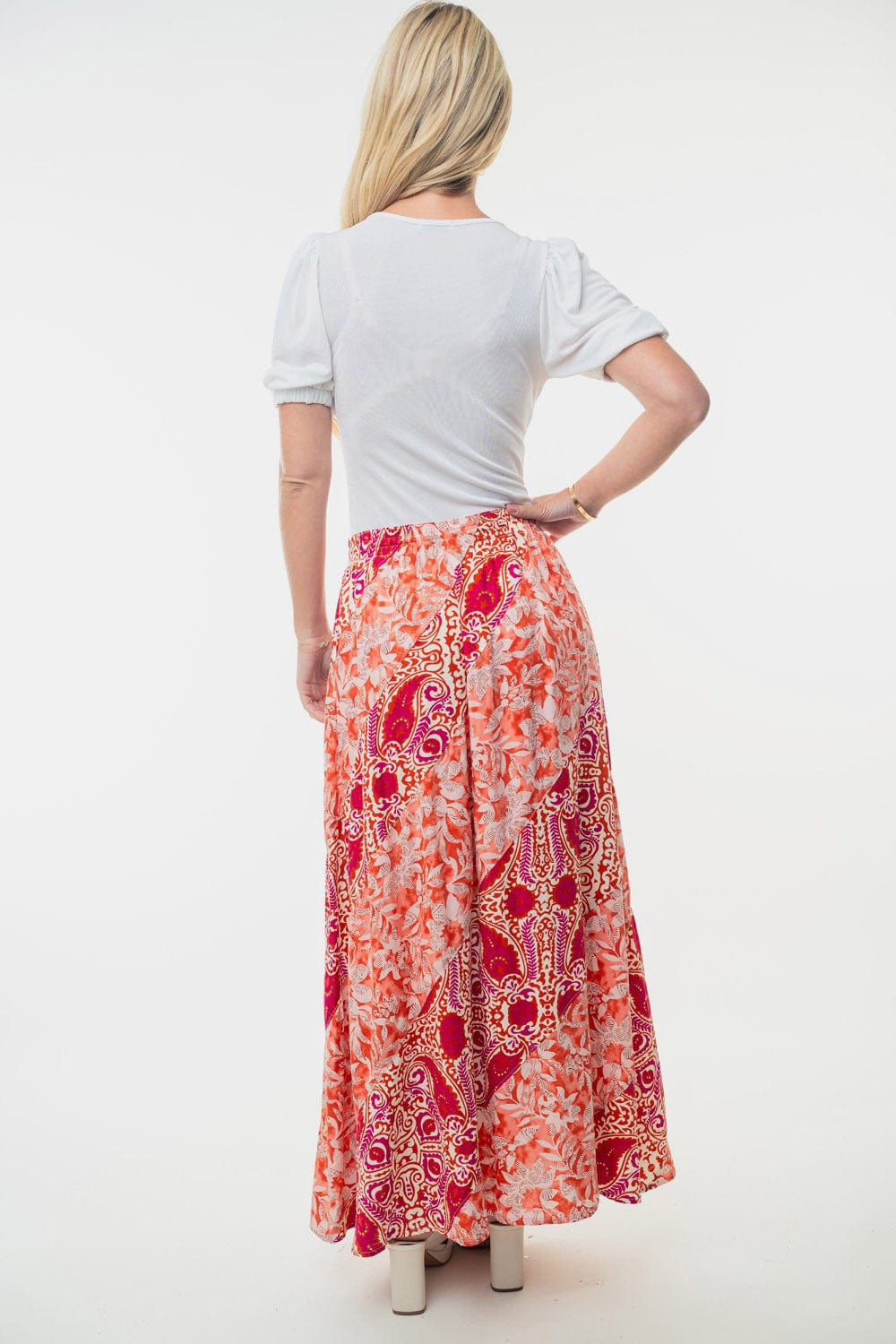 Trendsi White Birch Full Size High Waisted Floral Woven Skirt White Birch Full Size High Waisted Floral Woven Skirt