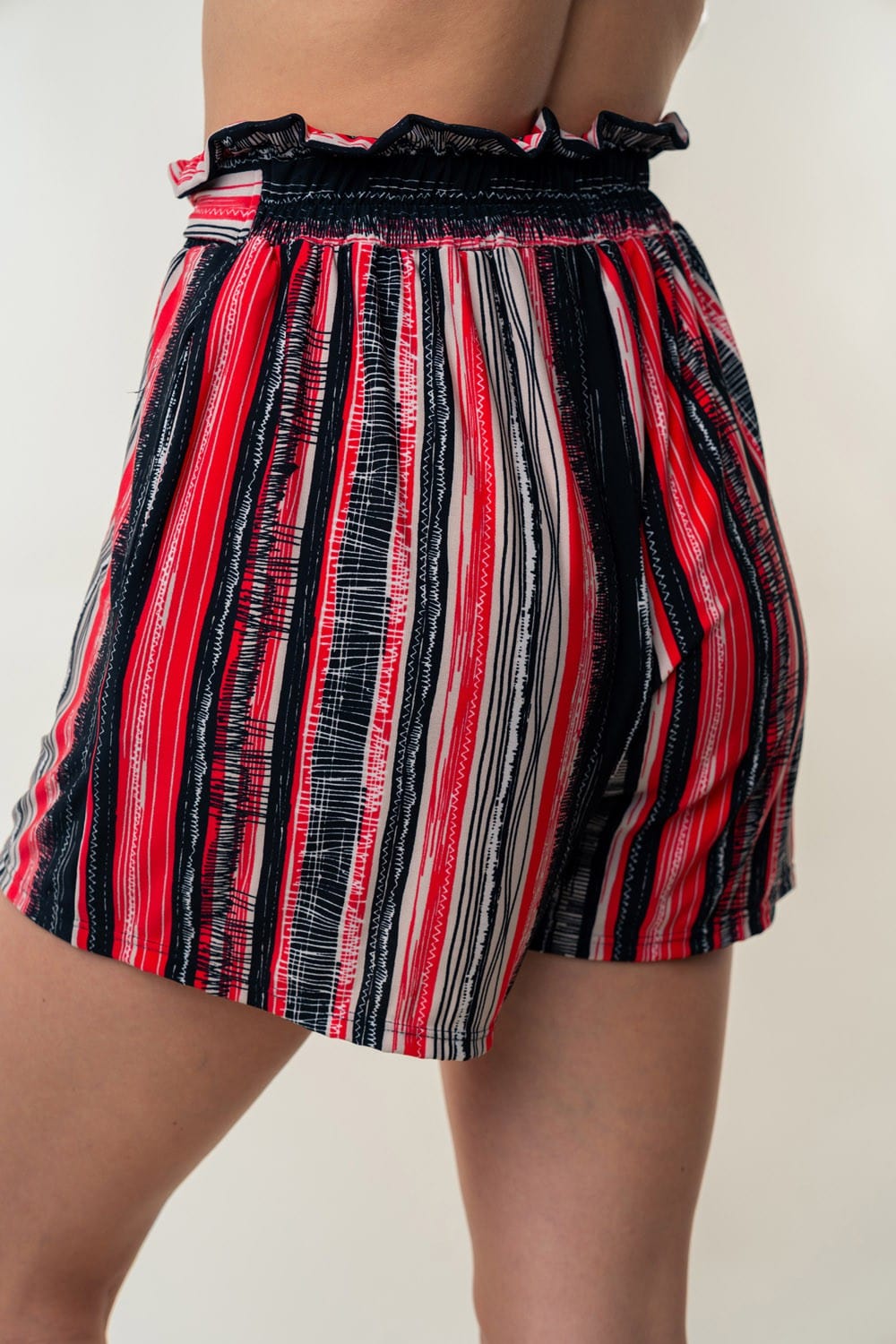 Trendsi White Birch Full Size High Waisted Striped Shorts White Birch Full Size High Waisted Striped Shorts