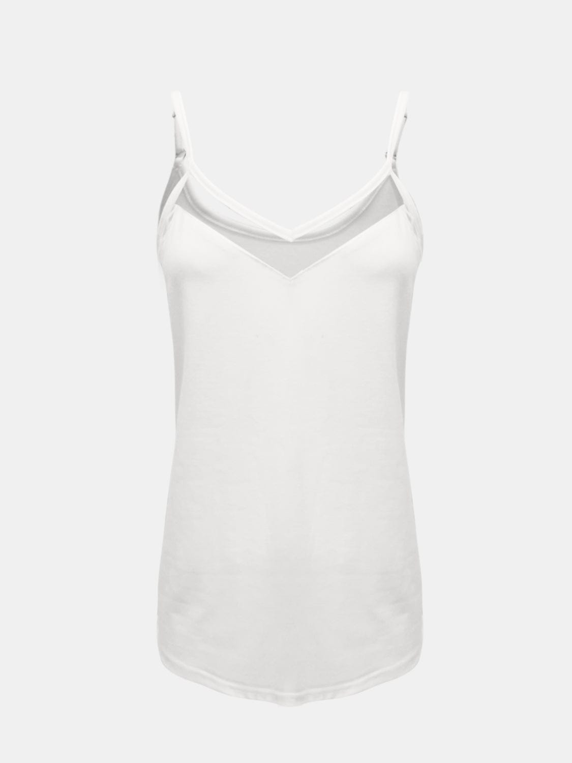 Trendsi White / S Full Size V-Neck Spaghetti Strap Cami Full Size V-Neck Spaghetti Strap Cami