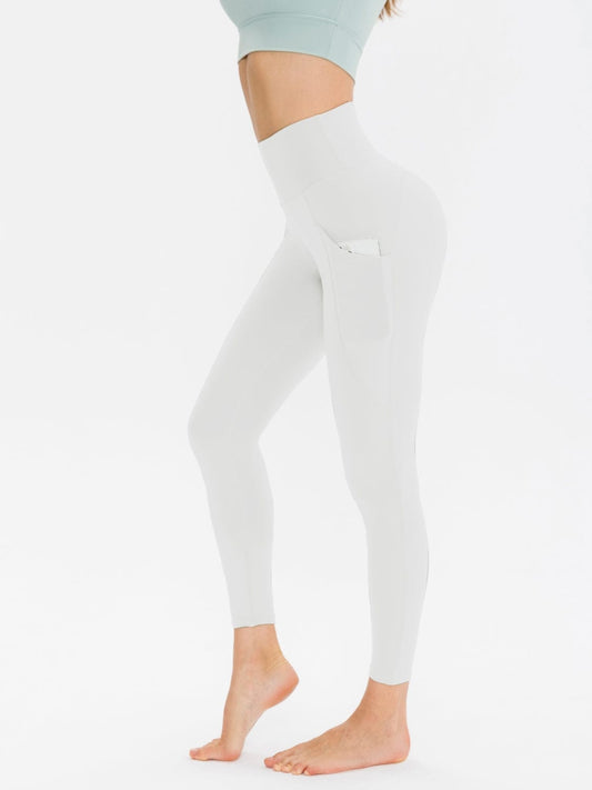 Trendsi White / S Wide Waistband Sports Leggings Wide Waistband Sports Leggings