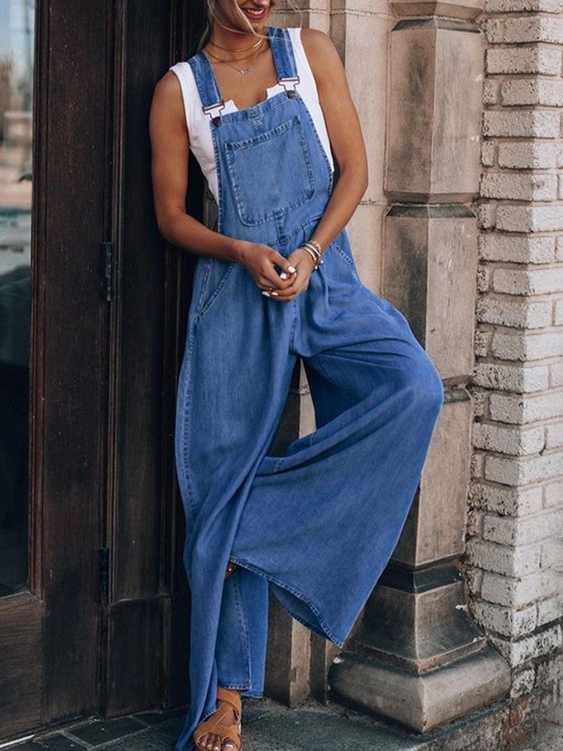 Trendsi Wide Leg Denim Overalls Wide Leg Denim Overalls