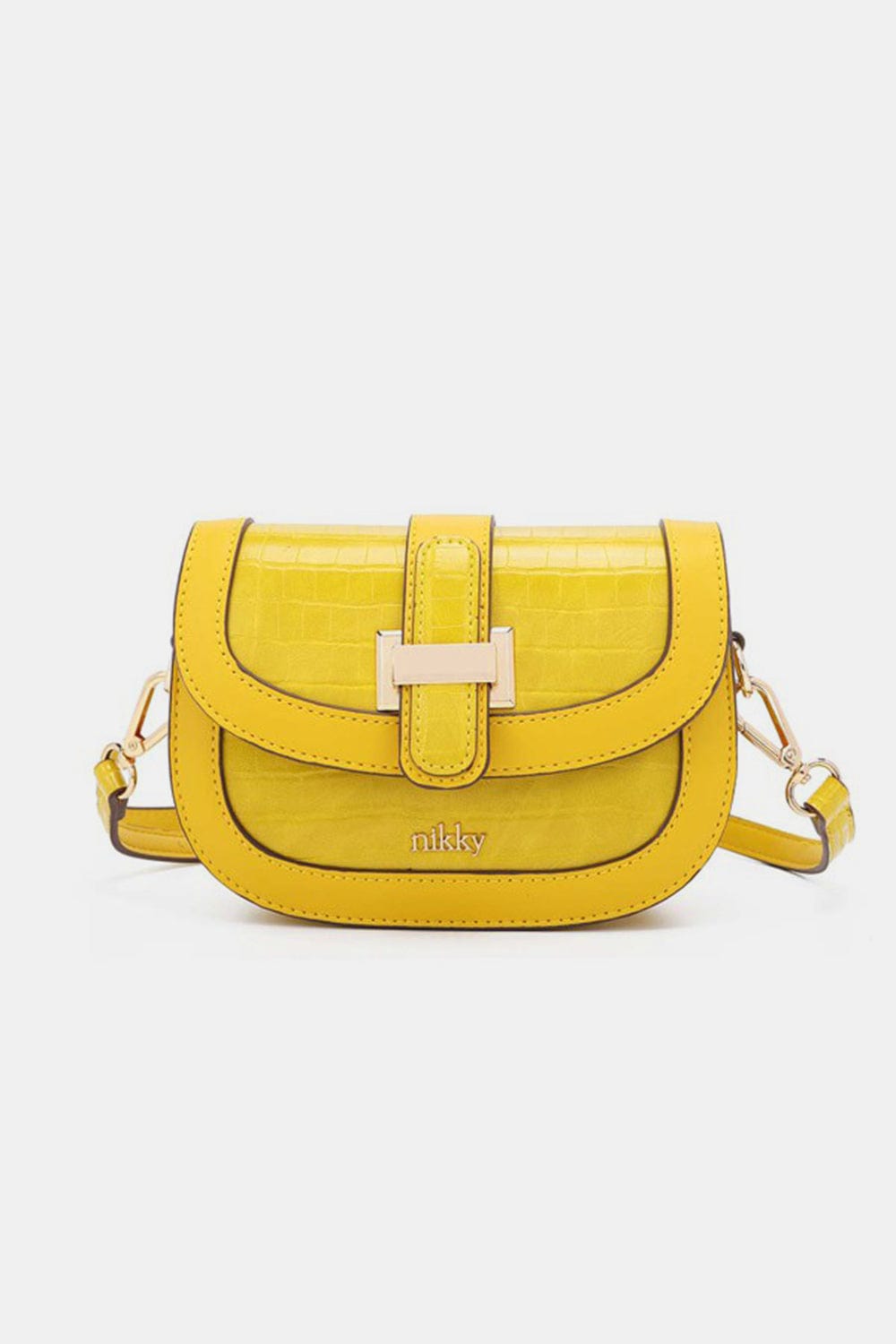 Trendsi Yellow / One Size Nicole Lee USA Croc Embossed Crossbody Bag Nicole Lee USA Croc Embossed Crossbody Bag