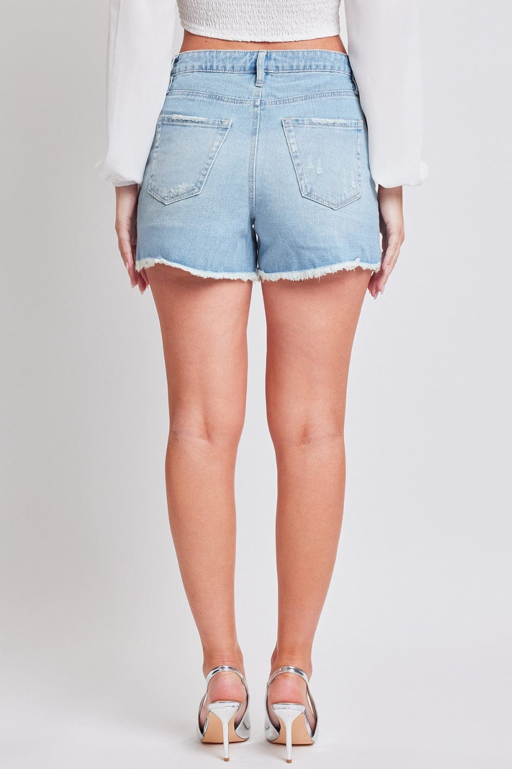 Trendsi YMI Jeanswear Distressed Frayed Hem Denim Shorts YMI Jeanswear Distressed Frayed Hem Denim Shorts