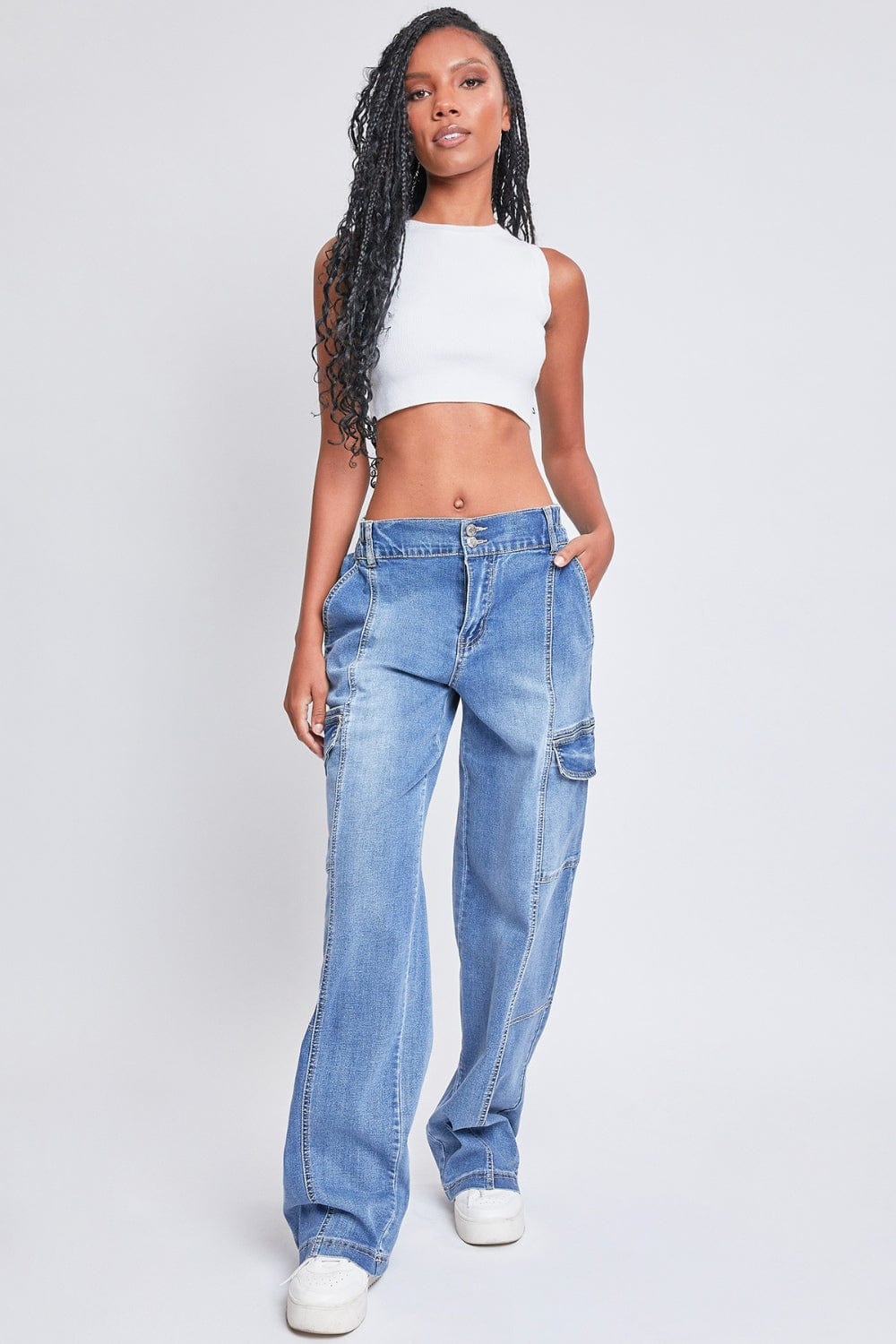 Trendsi YMI Jeanswear High-Rise Straight Cargo Jeans YMI Jeanswear High-Rise Straight Cargo Jeans