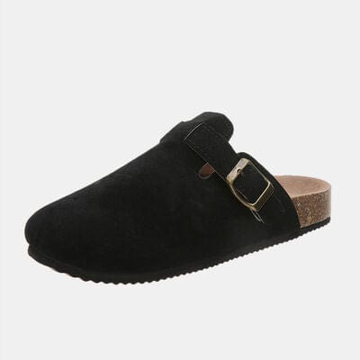 Basic Beaches Collective Black / 6 Suede Closed Toe Buckle Slide Suede Closed Toe Buckle Slide