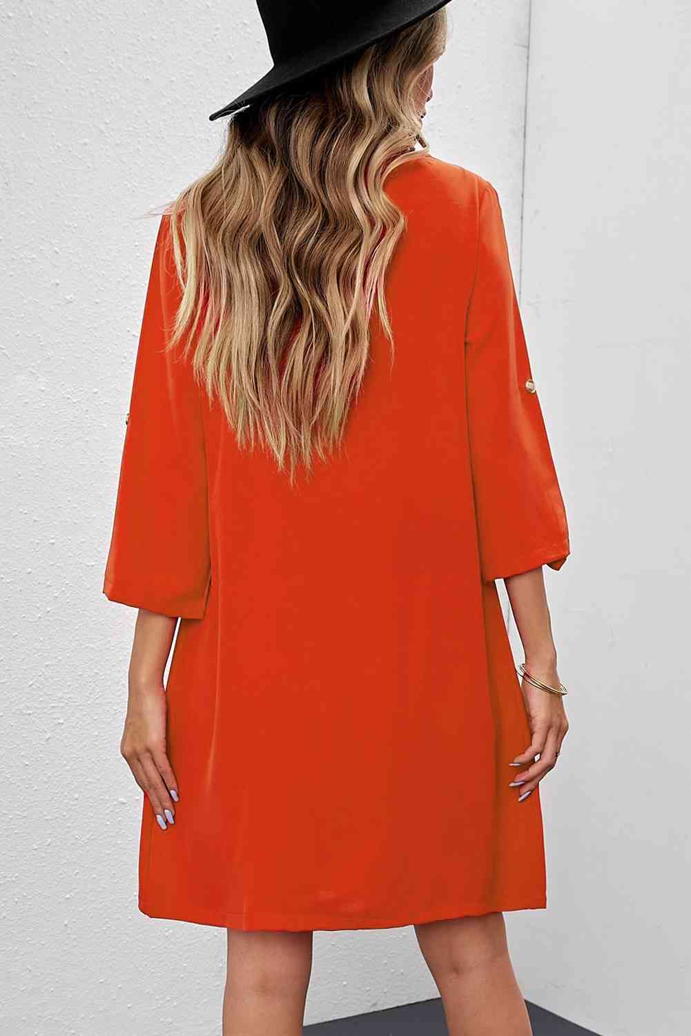 Basic Beaches Collective Buttoned V-Neck Dress Buttoned V-Neck Dress