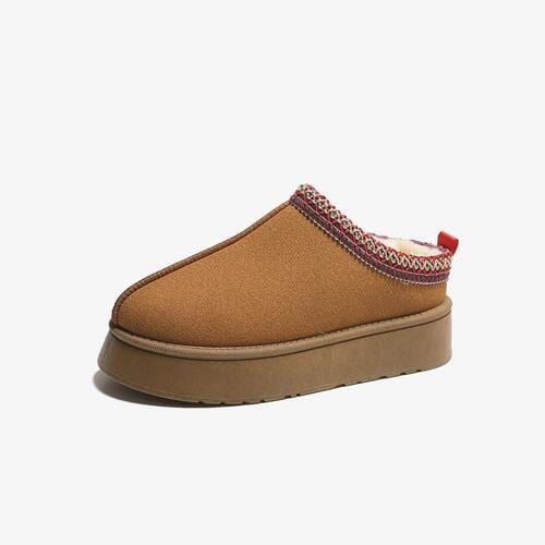 Basic Beaches Collective Camel / 6 Faux Fur Center-Seam Slippers Faux Fur Center-Seam Slippers