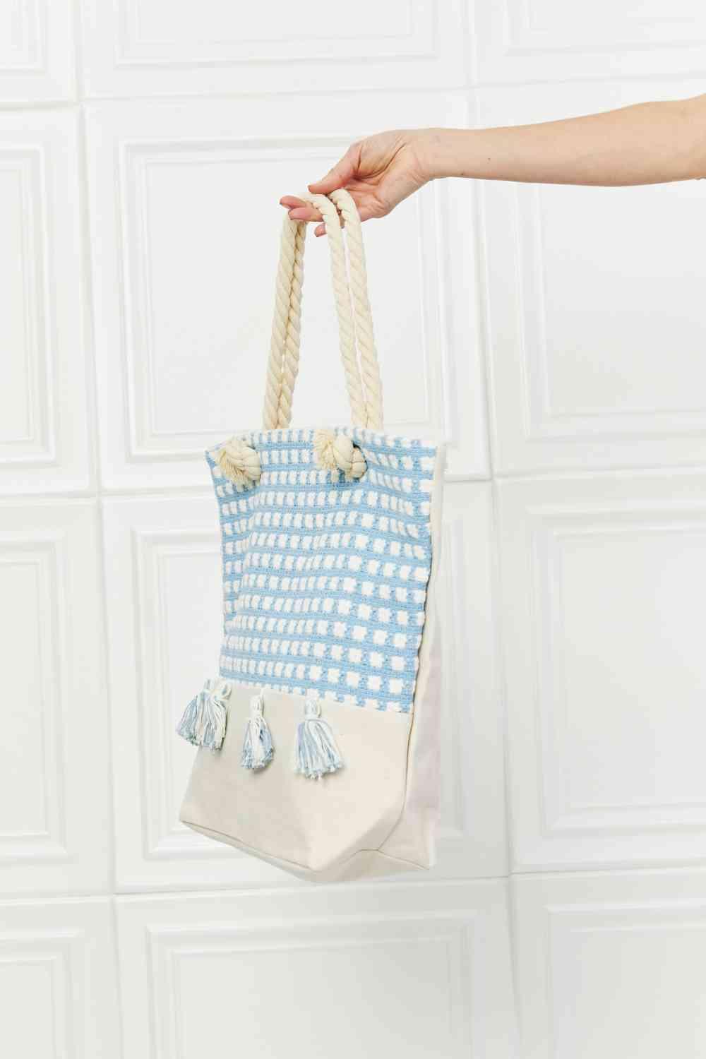 Basic Beaches Collective Chambray / One Size No Place Like Home Basic Picnic Tassel Tote Bag No Place Like Home Basic Picnic Tassel Tote Bag