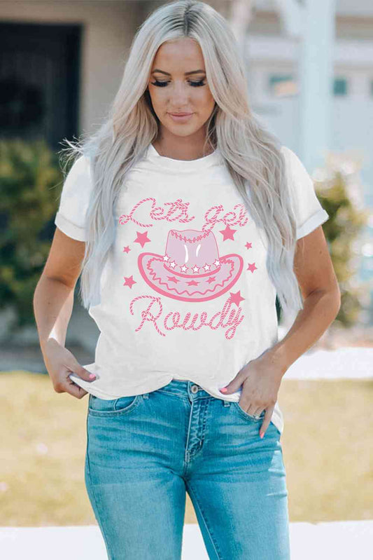 Basic Beaches Collective Cowboy Hat Graphic Round Neck Tee Cowboy Hat Graphic Round Neck Tee