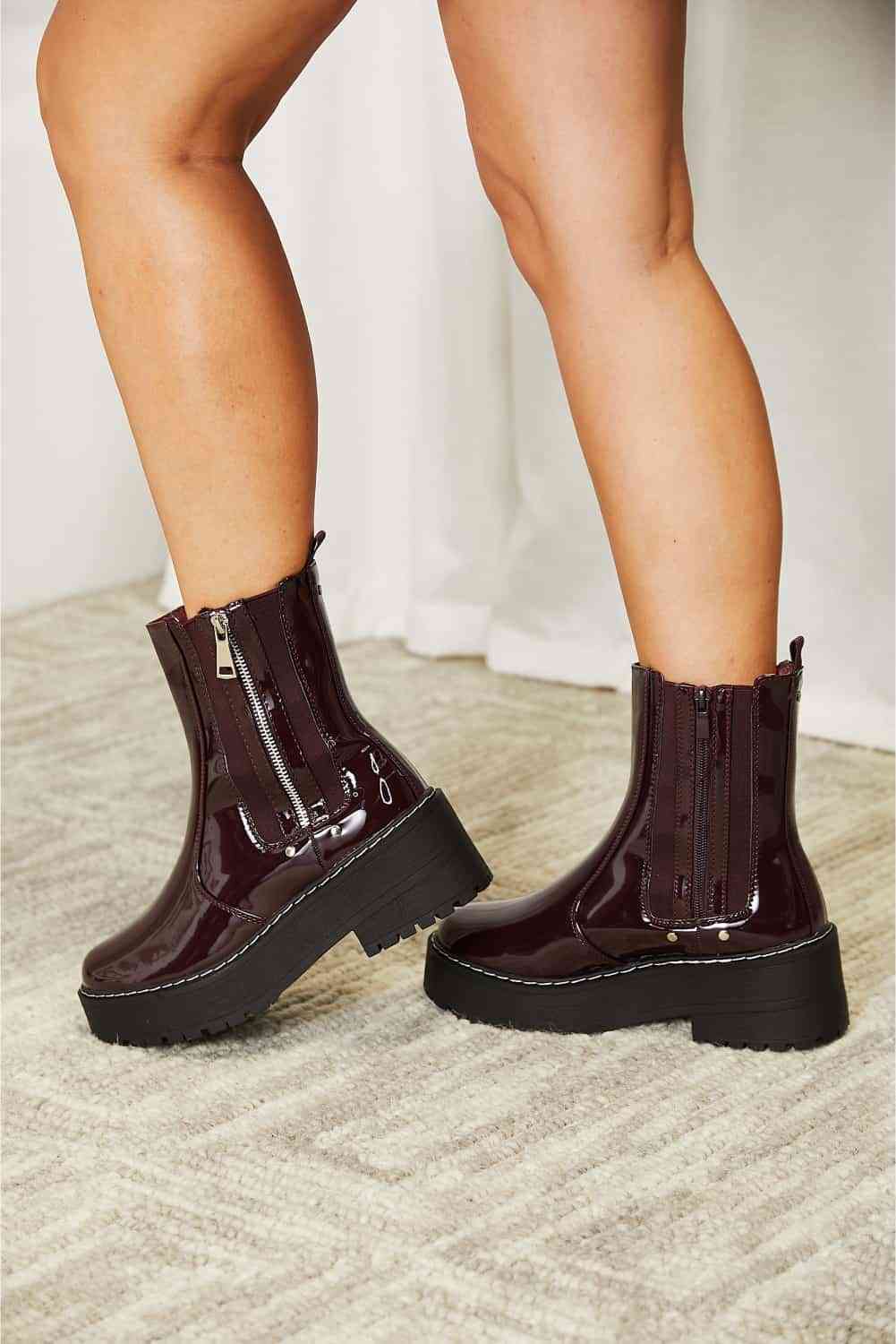 Basic Beaches Collective Forever Link Side Zip Platform Boots Forever Link Side Zip Platform Boots