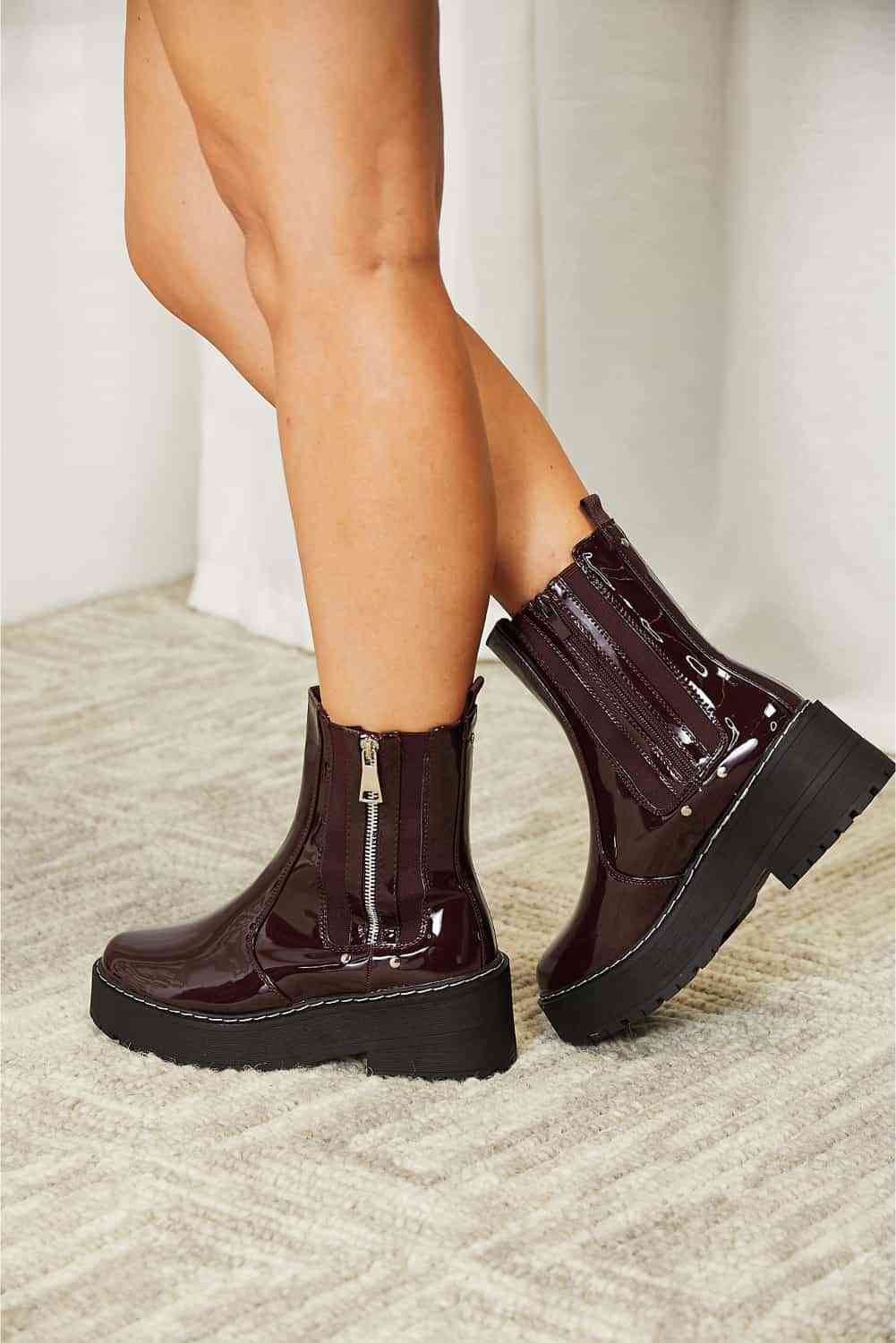 Basic Beaches Collective Forever Link Side Zip Platform Boots Forever Link Side Zip Platform Boots