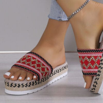Basic Beaches Collective Geometric Weave Platform Sandals Geometric Weave Platform Sandals
