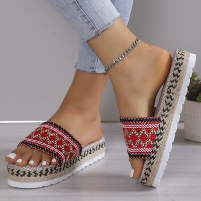 Basic Beaches Collective Geometric Weave Platform Sandals Geometric Weave Platform Sandals