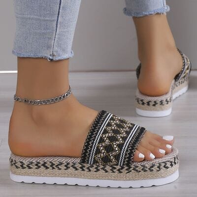 Basic Beaches Collective Geometric Weave Platform Sandals Geometric Weave Platform Sandals