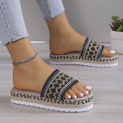 Basic Beaches Collective Geometric Weave Platform Sandals Geometric Weave Platform Sandals