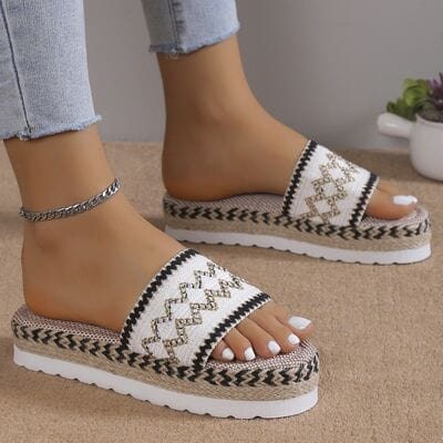 Basic Beaches Collective Geometric Weave Platform Sandals Geometric Weave Platform Sandals