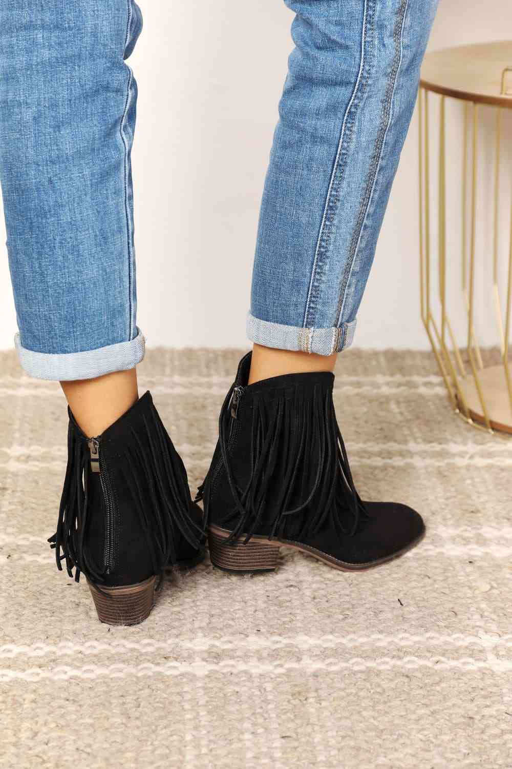 Basic Beaches Collective Legend Women's Fringe Cowboy Western Ankle Boots Legend Women's Fringe Cowboy Western Ankle Boots
