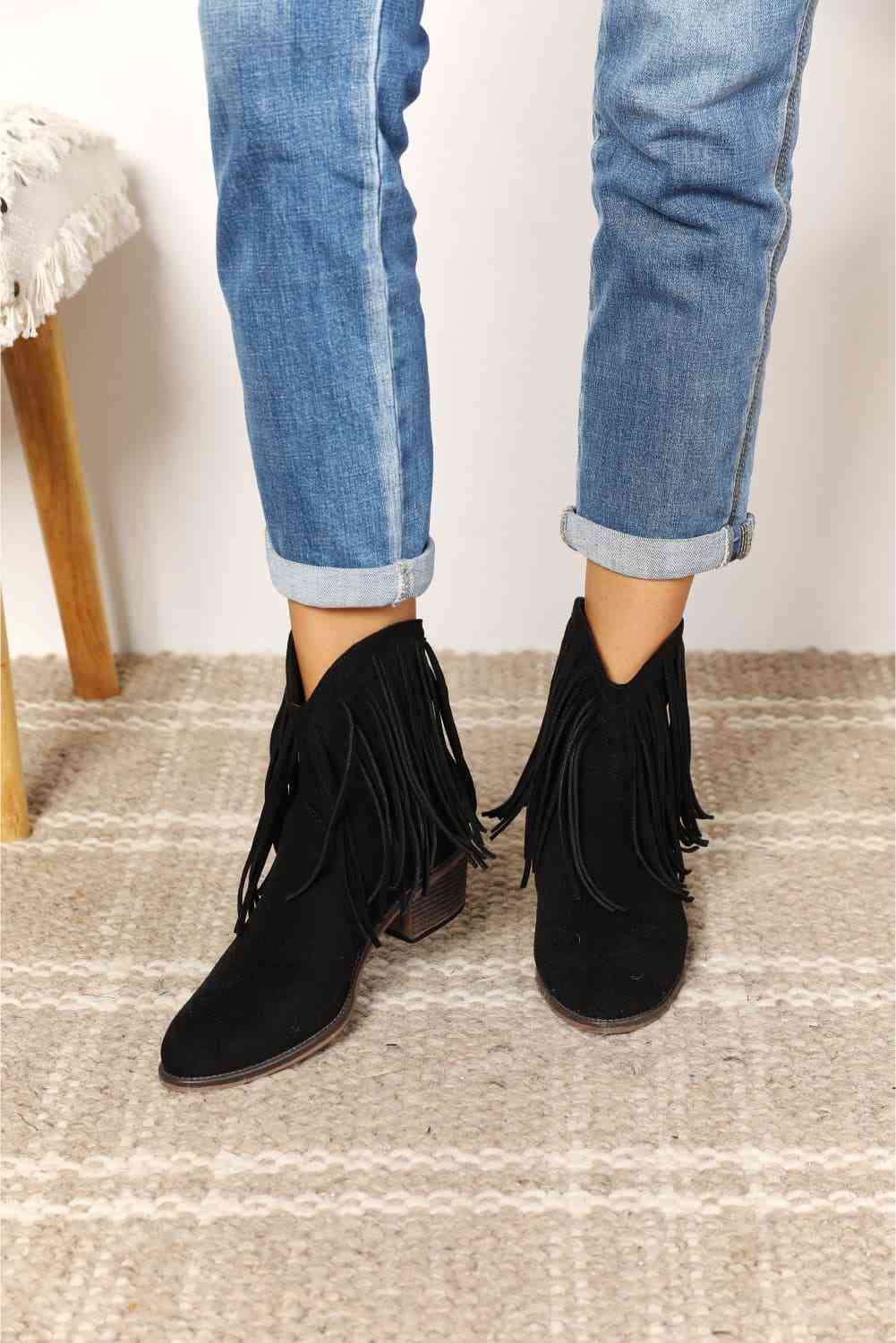 Basic Beaches Collective Legend Women's Fringe Cowboy Western Ankle Boots Legend Women's Fringe Cowboy Western Ankle Boots