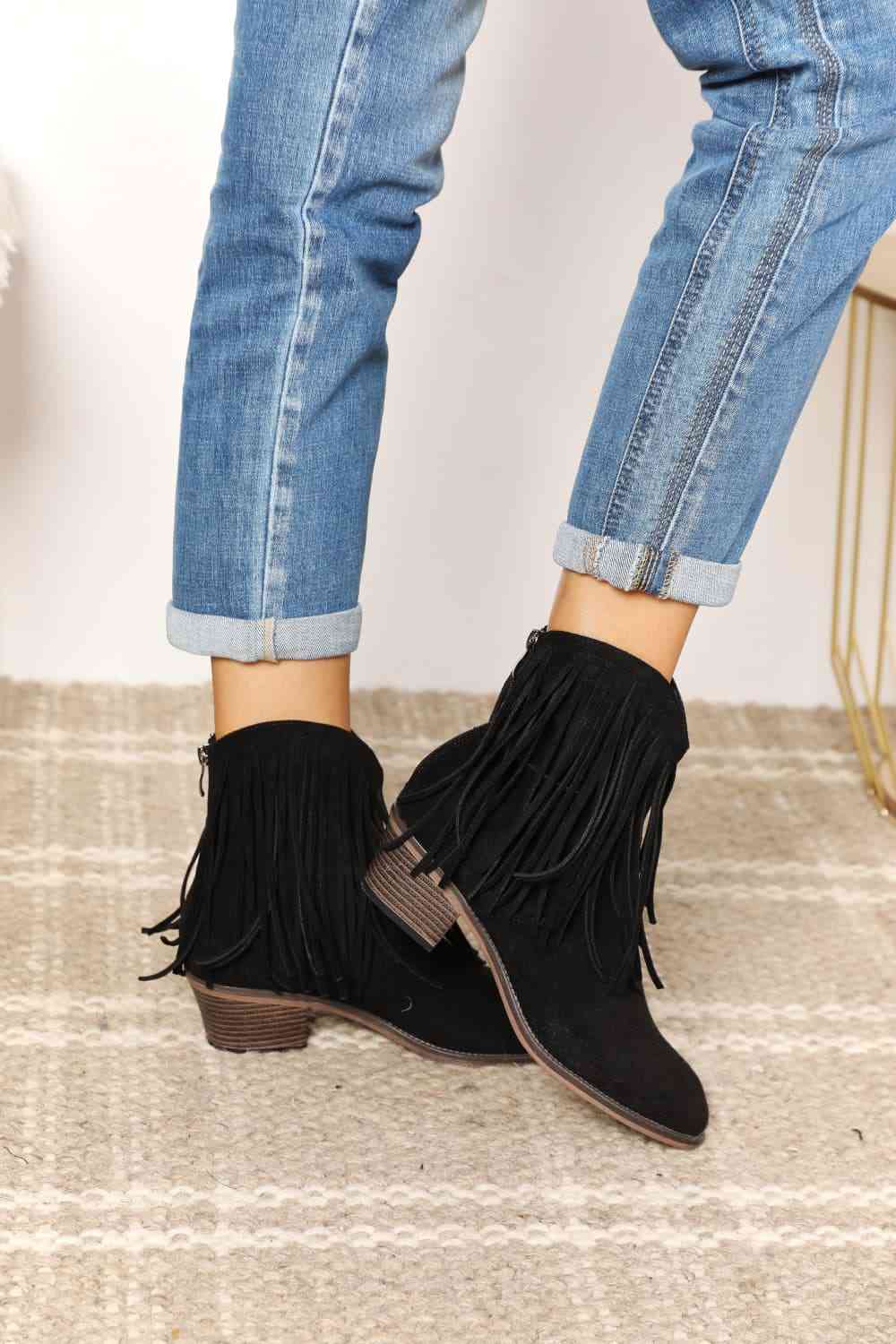 Basic Beaches Collective Legend Women's Fringe Cowboy Western Ankle Boots Legend Women's Fringe Cowboy Western Ankle Boots