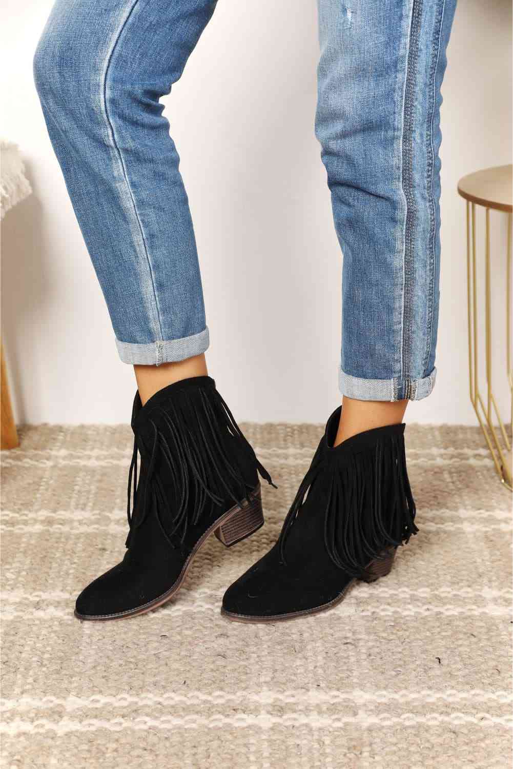 Basic Beaches Collective Legend Women's Fringe Cowboy Western Ankle Boots Legend Women's Fringe Cowboy Western Ankle Boots