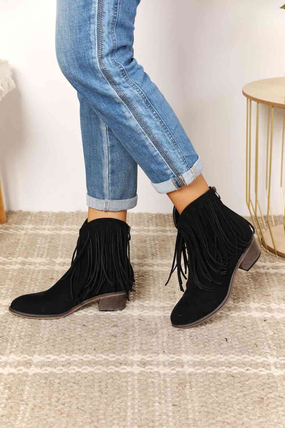 Basic Beaches Collective Legend Women's Fringe Cowboy Western Ankle Boots Legend Women's Fringe Cowboy Western Ankle Boots
