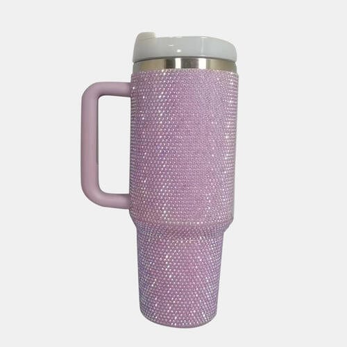 Basic Beaches Collective Lilac / One Size Rhinestone Stainless Steel Tumbler with Straw Rhinestone Stainless Steel Tumbler with Straw