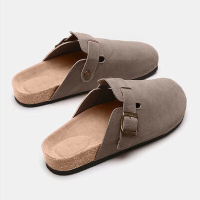 Basic Beaches Collective Suede Closed Toe Buckle Slide Suede Closed Toe Buckle Slide