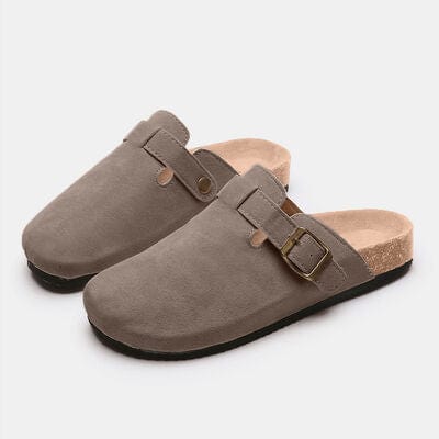 Basic Beaches Collective Suede Closed Toe Buckle Slide Suede Closed Toe Buckle Slide