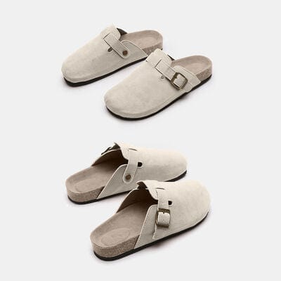 Basic Beaches Collective Suede Closed Toe Buckle Slide Suede Closed Toe Buckle Slide
