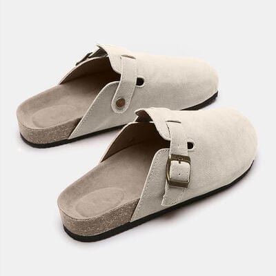 Basic Beaches Collective Suede Closed Toe Buckle Slide Suede Closed Toe Buckle Slide
