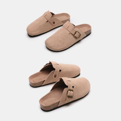 Basic Beaches Collective Suede Closed Toe Buckle Slide Suede Closed Toe Buckle Slide
