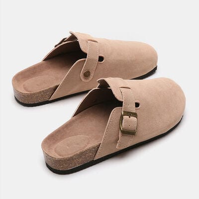 Basic Beaches Collective Suede Closed Toe Buckle Slide Suede Closed Toe Buckle Slide