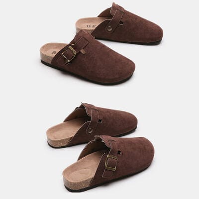 Basic Beaches Collective Suede Closed Toe Buckle Slide Suede Closed Toe Buckle Slide