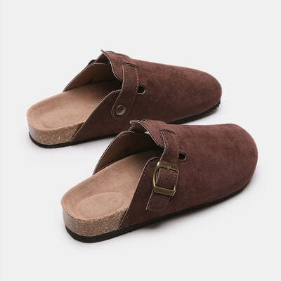 Basic Beaches Collective Suede Closed Toe Buckle Slide Suede Closed Toe Buckle Slide