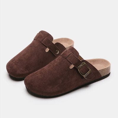 Basic Beaches Collective Suede Closed Toe Buckle Slide Suede Closed Toe Buckle Slide