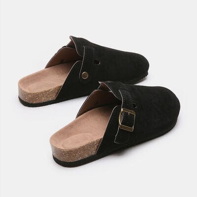 Basic Beaches Collective Suede Closed Toe Buckle Slide Suede Closed Toe Buckle Slide