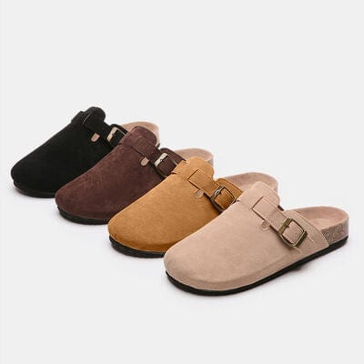 Basic Beaches Collective Suede Closed Toe Buckle Slide Suede Closed Toe Buckle Slide