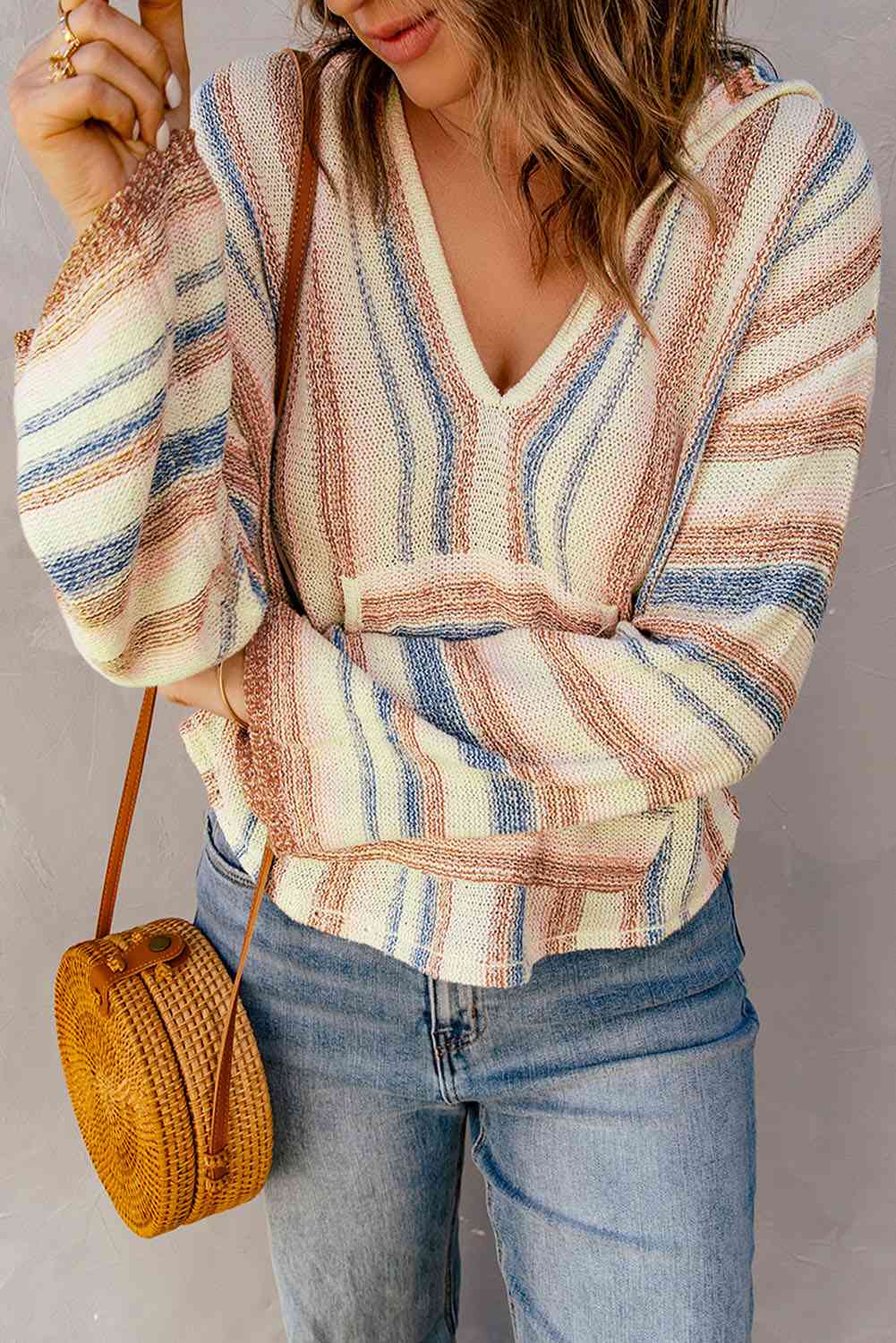 Basic Beaches Collective Surfer Striped Hooded Sweater with Pocket Surfer Striped Hooded Sweater with Pocket
