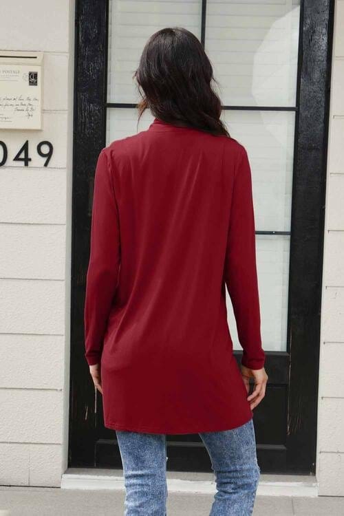 Trendsi Basic Open Front Long Sleeve Cardigan with Pockets Basic Open Front Long Sleeve Cardigan with Pockets