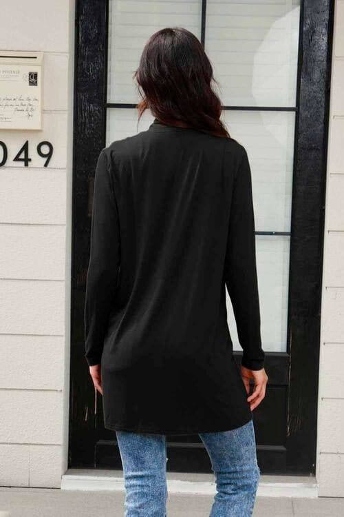 Trendsi Basic Open Front Long Sleeve Cardigan with Pockets Basic Open Front Long Sleeve Cardigan with Pockets
