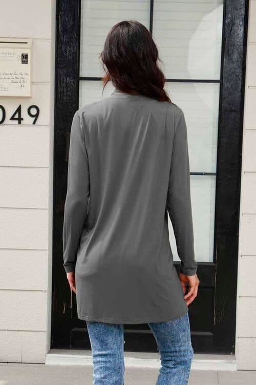 Trendsi Basic Open Front Long Sleeve Cardigan with Pockets Basic Open Front Long Sleeve Cardigan with Pockets