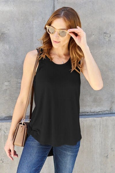 Trendsi Black / S Basic Bae Full Size Round Neck Tank Basic Bae Full Size Round Neck Tank