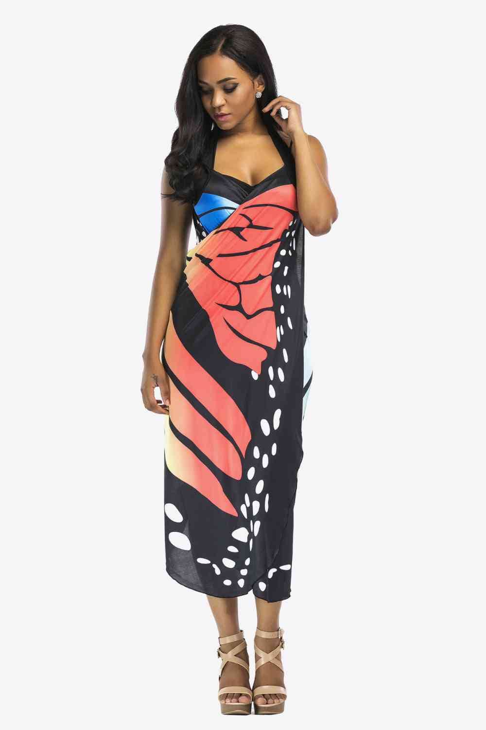 Trendsi Butterfly Spaghetti Strap Cover Up Butterfly Spaghetti Strap Cover Up