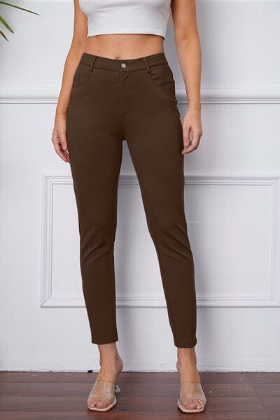Trendsi Coffee Brown / S StretchyStitch Pants by Basic Bae StretchyStitch Pants by Basic Bae