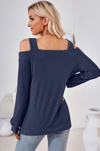 Trendsi Cutout Square Neck Cold Shoulder T-Shirt Cutout Square Neck Cold Shoulder T-Shirt